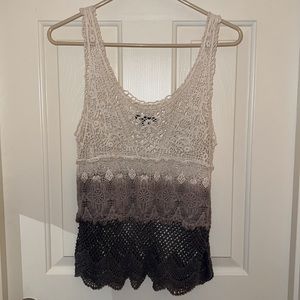 American Eagle Outfitters Ombré Crochet Tank Top size L